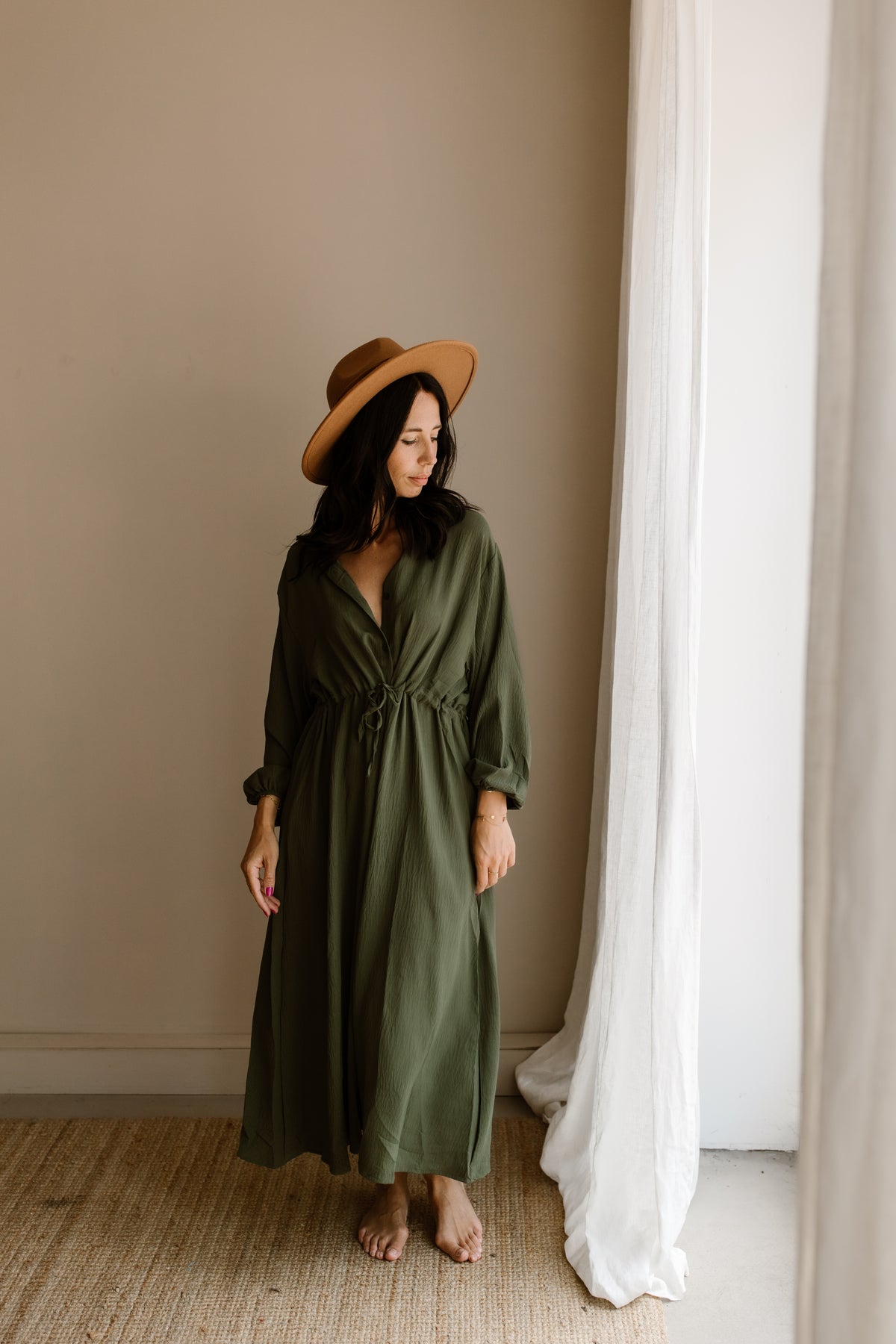 Poppy Dress - Army Green