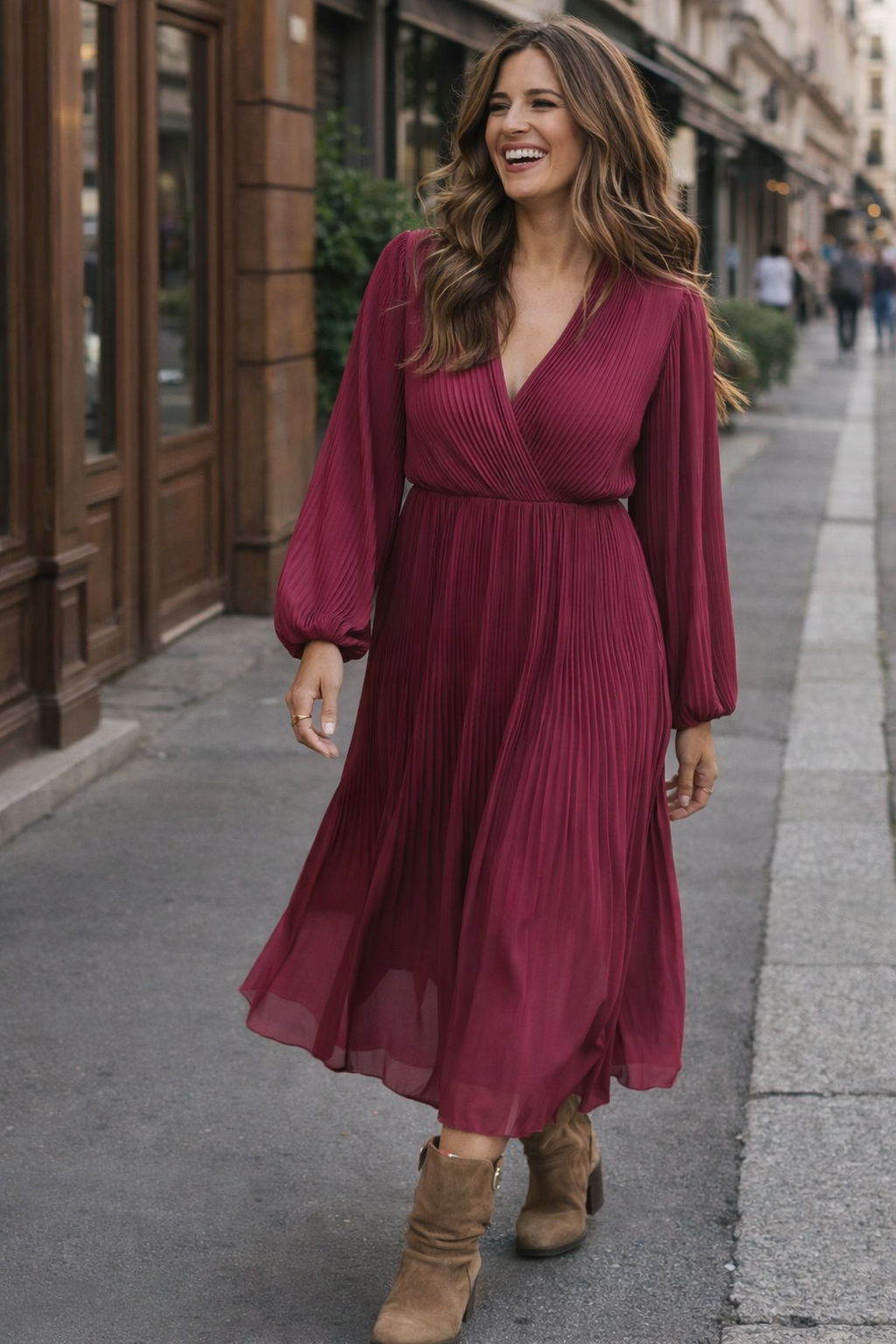 Kleid Fem - Burgunderrot