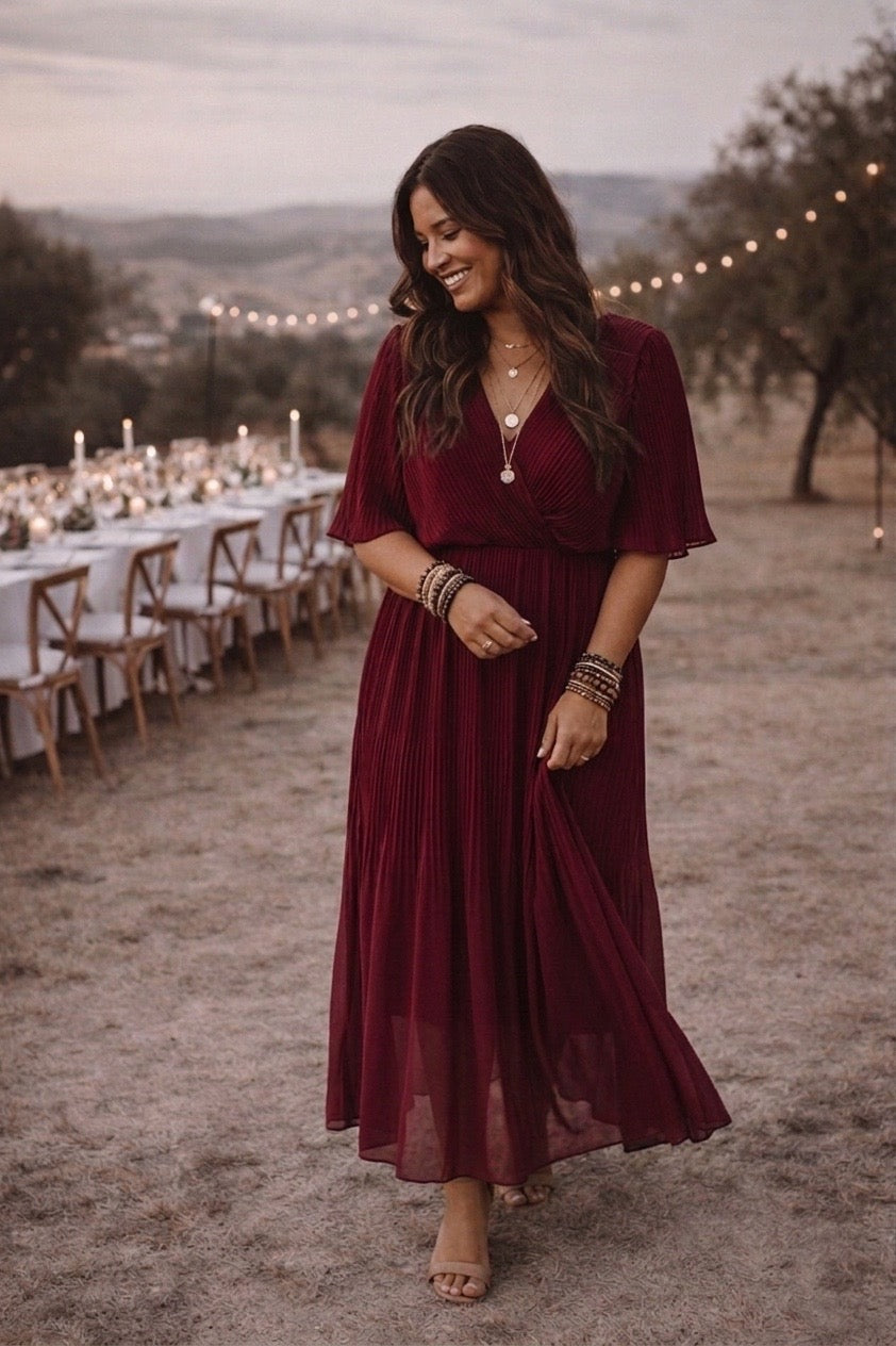 Flore Dress - Burgundy