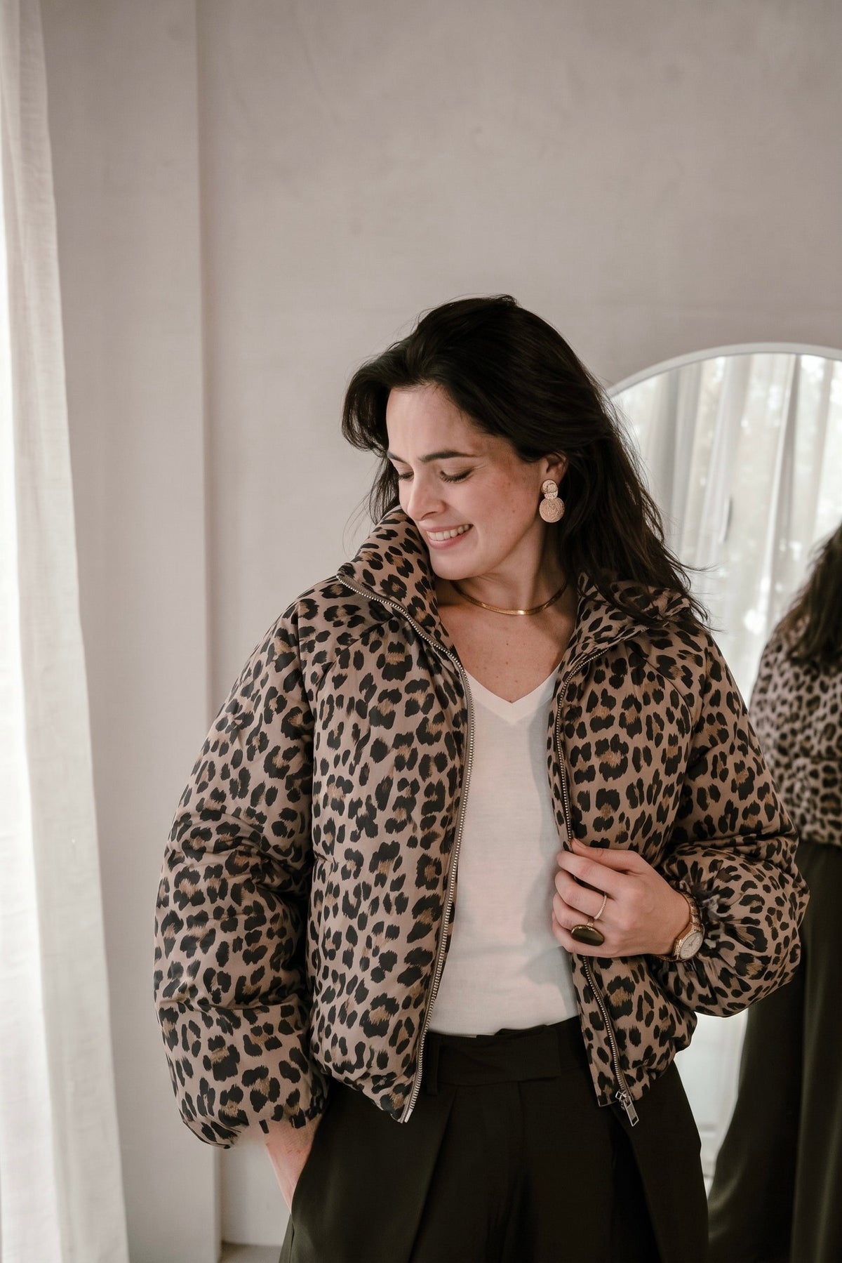 Pip Leopard Coat - Light Brown