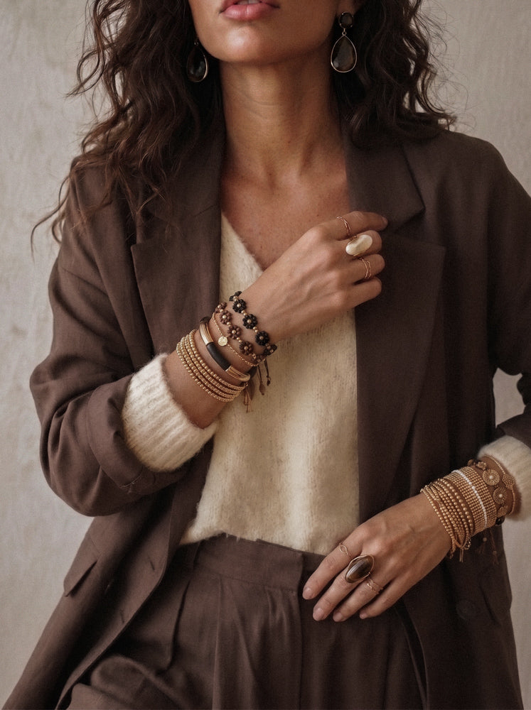 Armband Blume - Schwarz