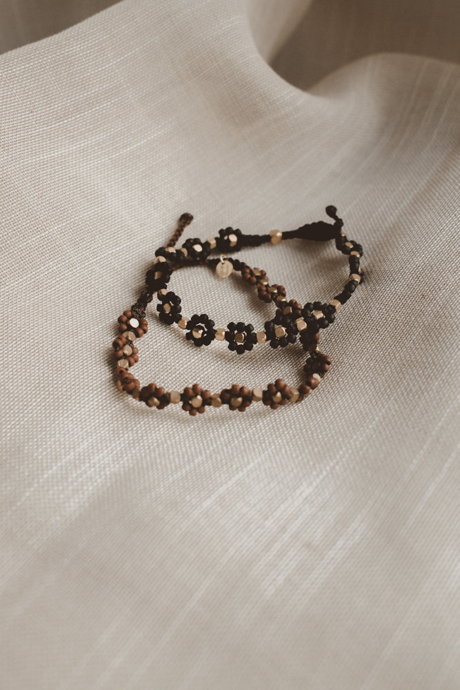 Flower Bracelet - Brown
