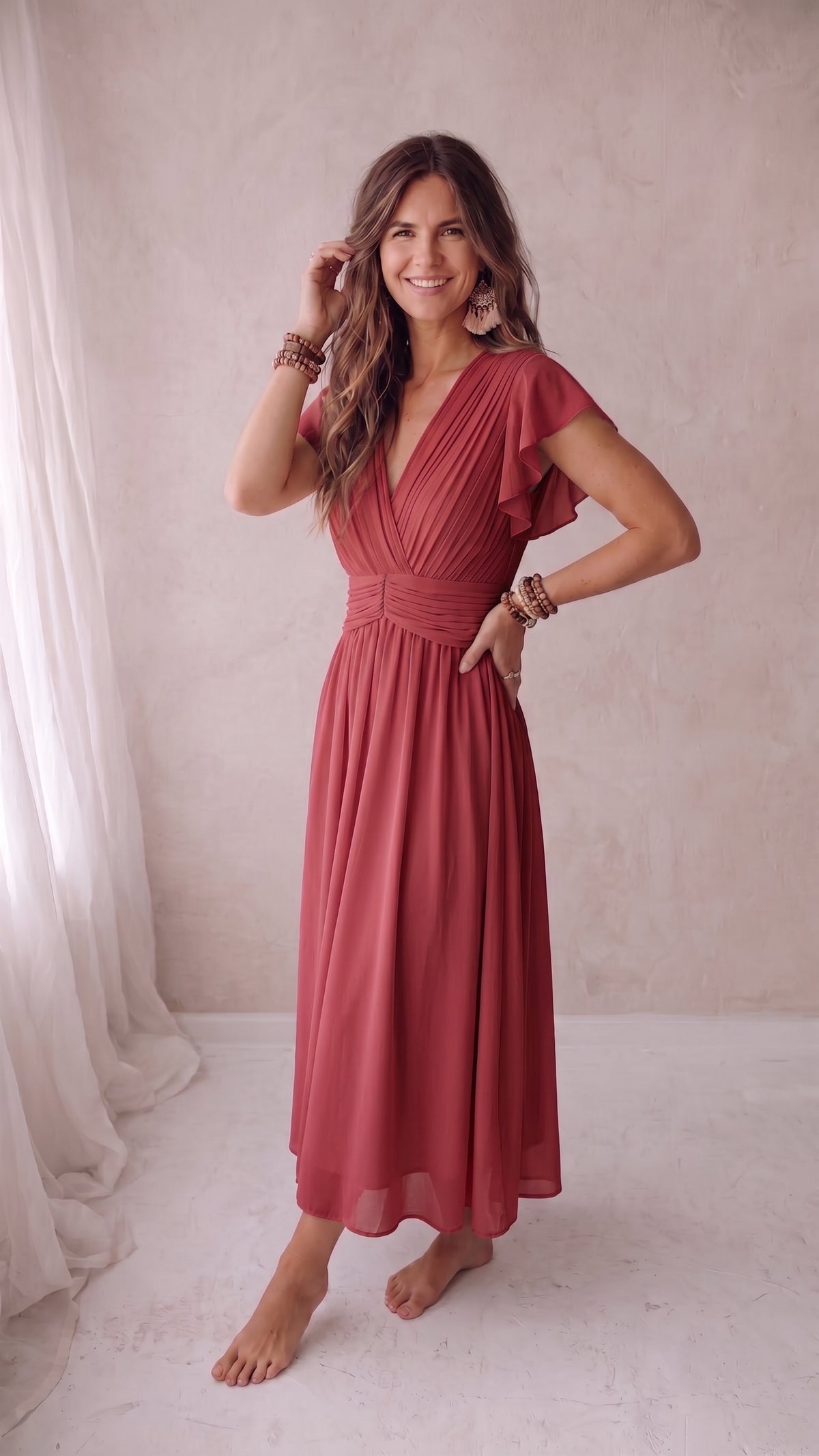 Kleid Roos - Himbeerrot