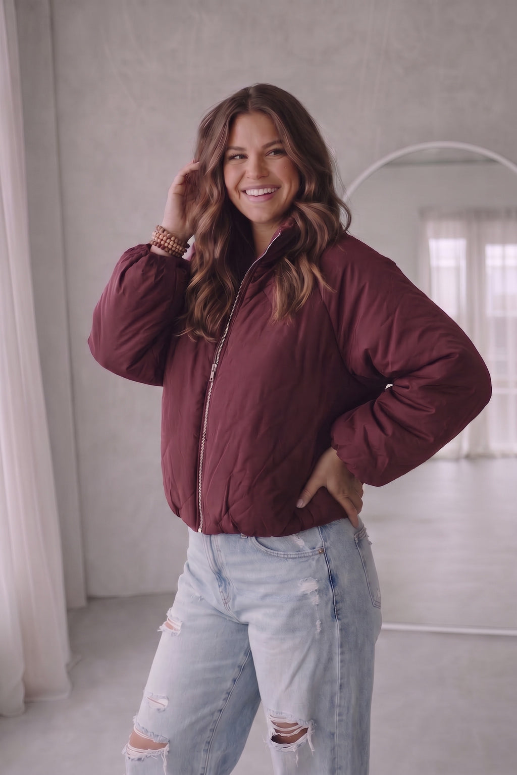 Jacke Pip - Bordeauxrot