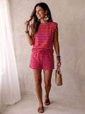 Stripe Shorts - Dark Pink