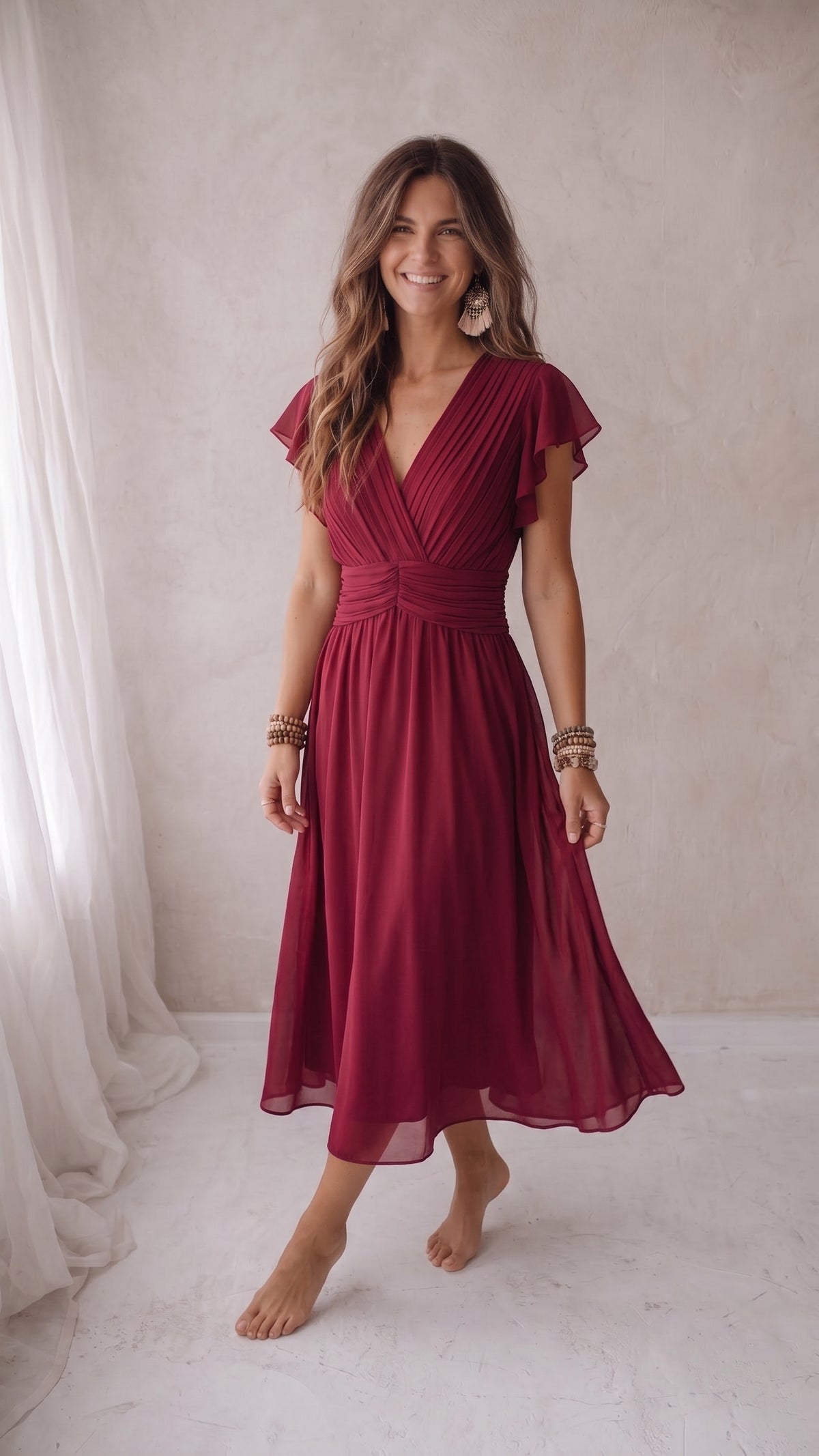 Dress Roos - Burgundy
