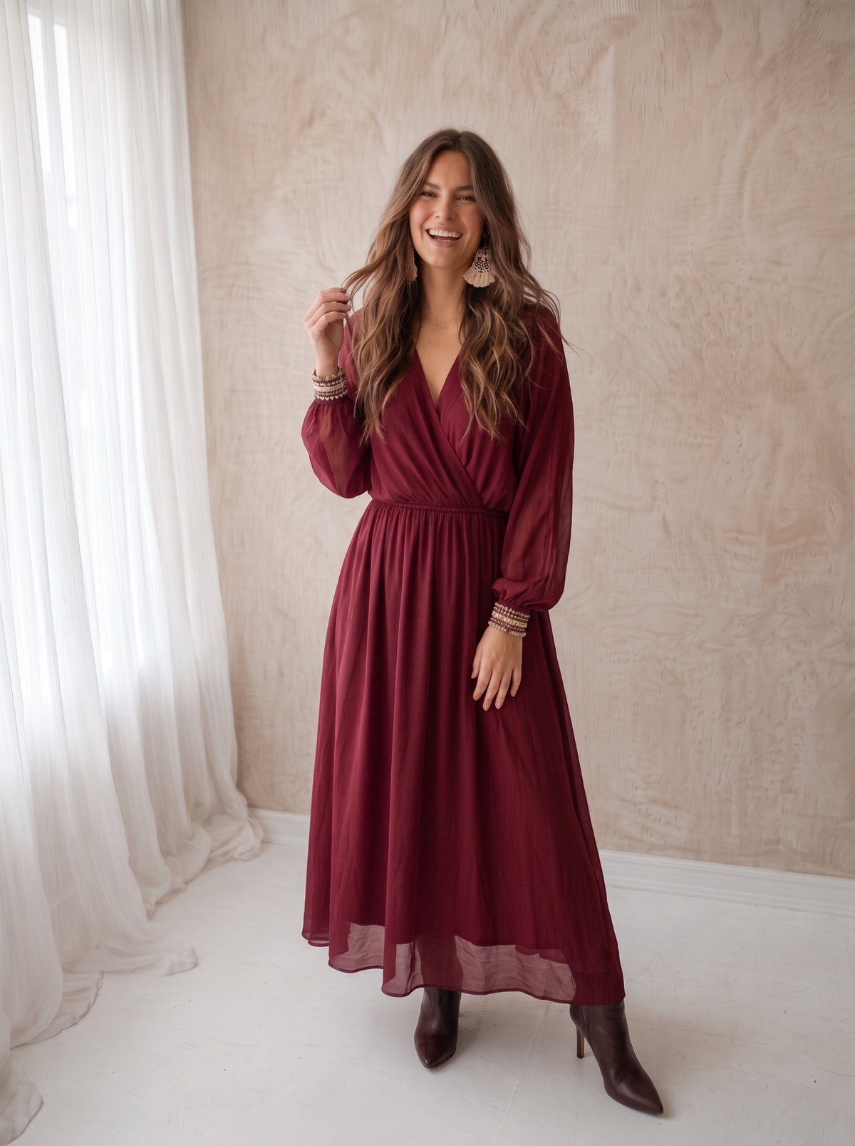 Kleid Lola Party - Burgunderrot