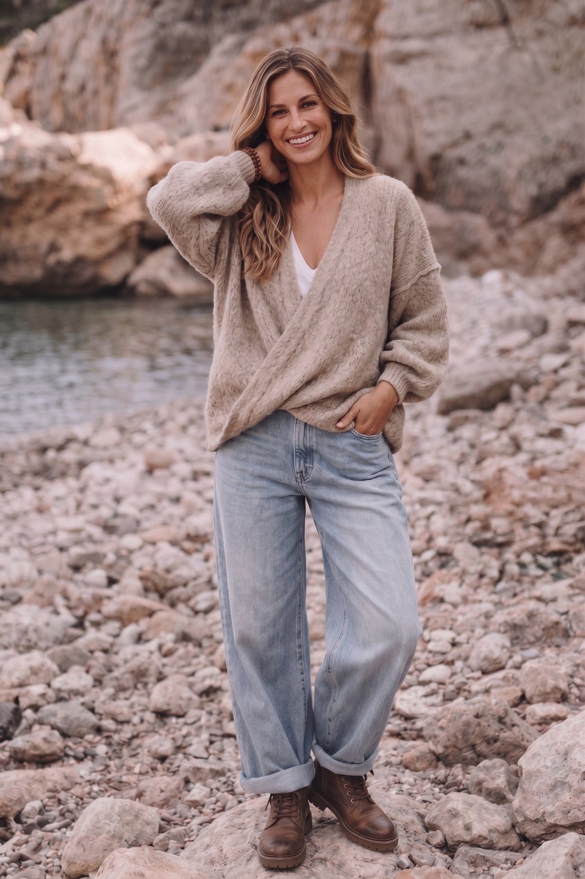 Strickjacke Sara - Beige