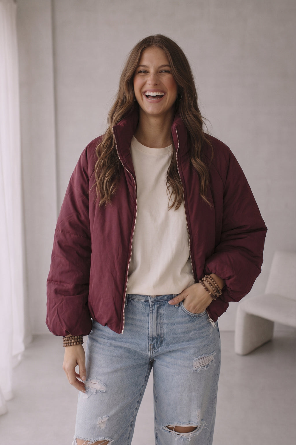 Jacke Pip - Bordeauxrot