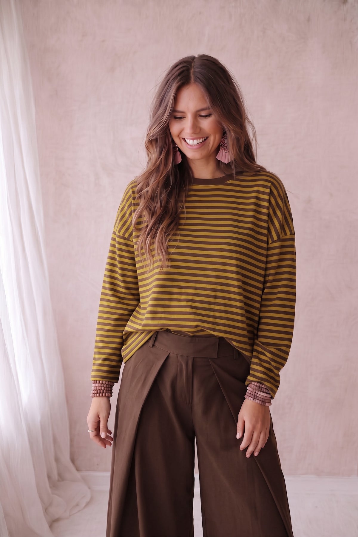 Top Stripe - Brown/Olive