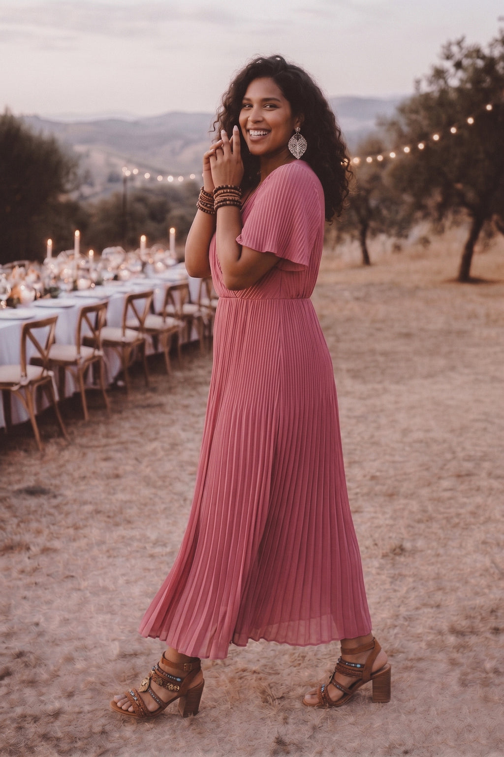 Flore Dress - Blush Berry
