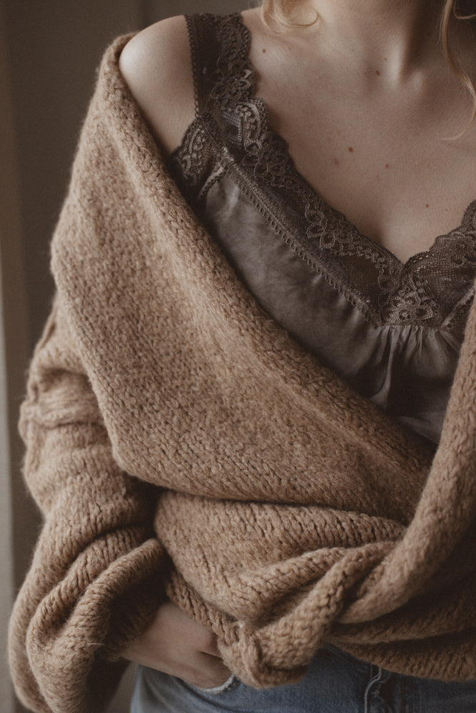 Lace Top - Dark Taupe
