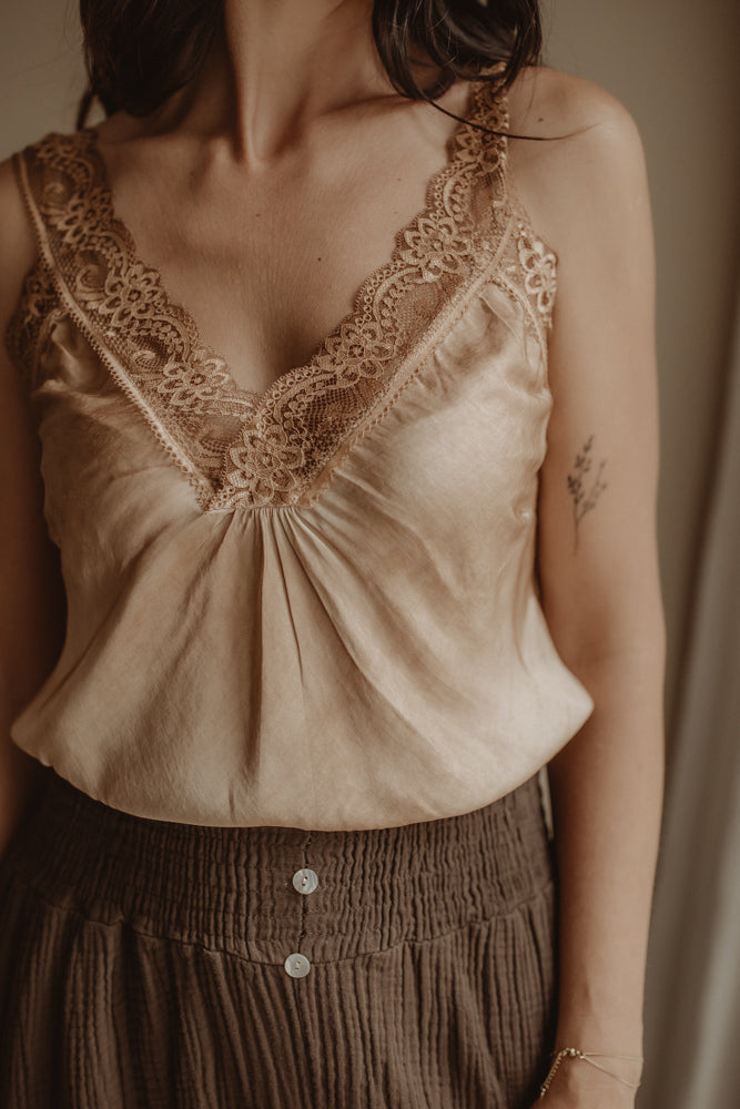 Lace Top - Light Camel