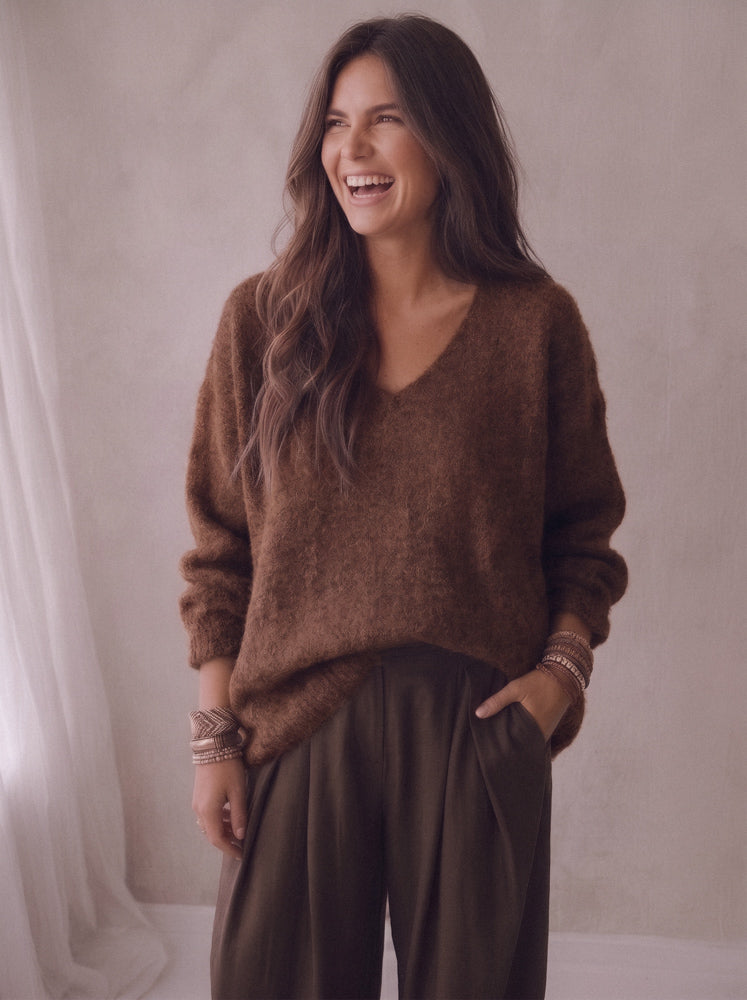 Mies Sweater - Brown