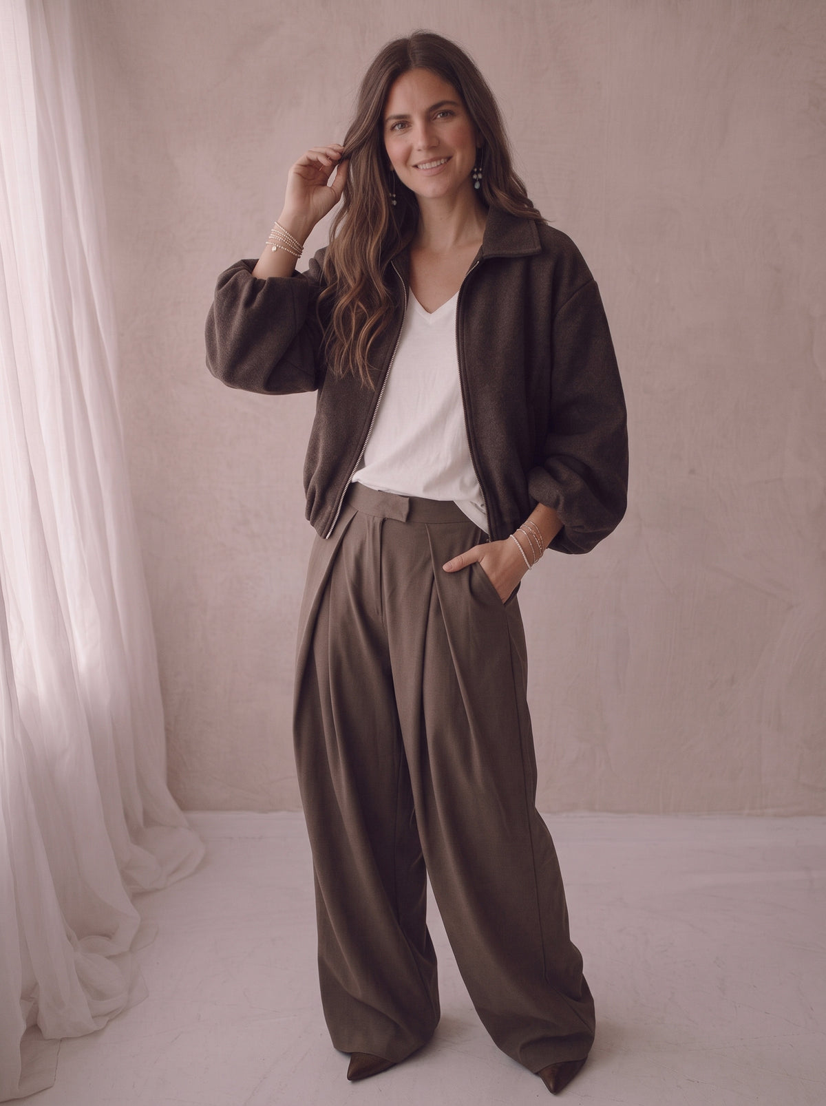 Jacket Fleur - Brown